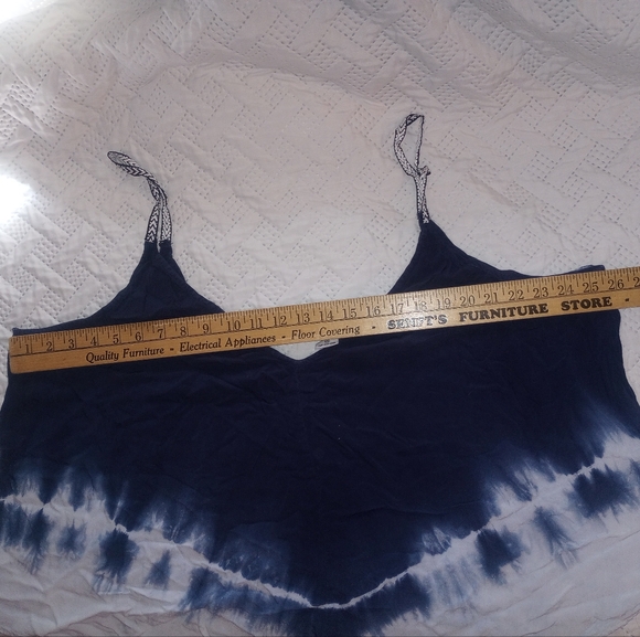 Women's Navy Blue Tie-Dye Tank Top - Picture 3 of 3